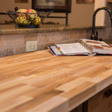 HARDWOOD REFLECTIONS 8 ft. L x 25 in. D Unfinished Ash Butcher Block Standard Countertop with Square Edge