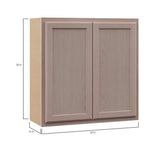 30 in. W x 12 in. D x 30 in. H Assembled Wall Kitchen Cabinet in Unfinished with Recessed Panel