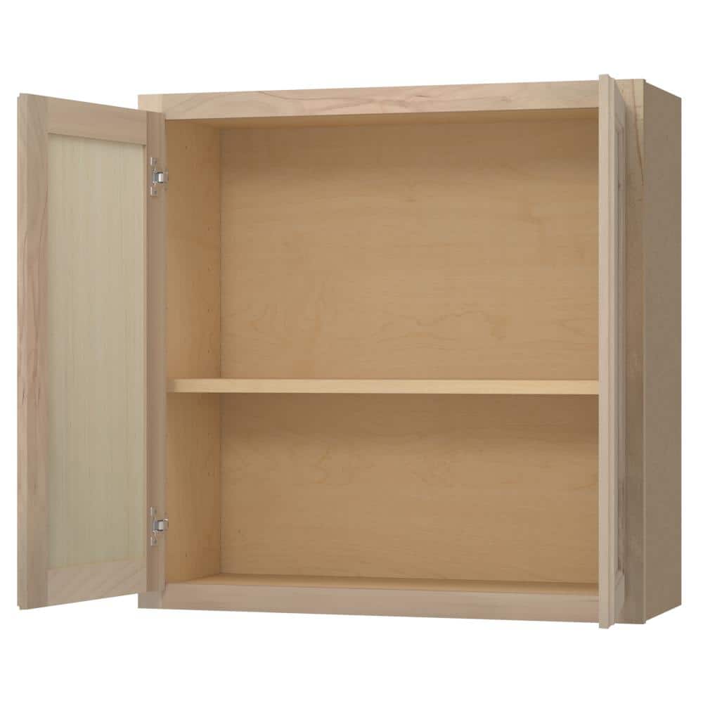 30 in. W x 12 in. D x 30 in. H Assembled Wall Kitchen Cabinet in Unfinished with Recessed Panel