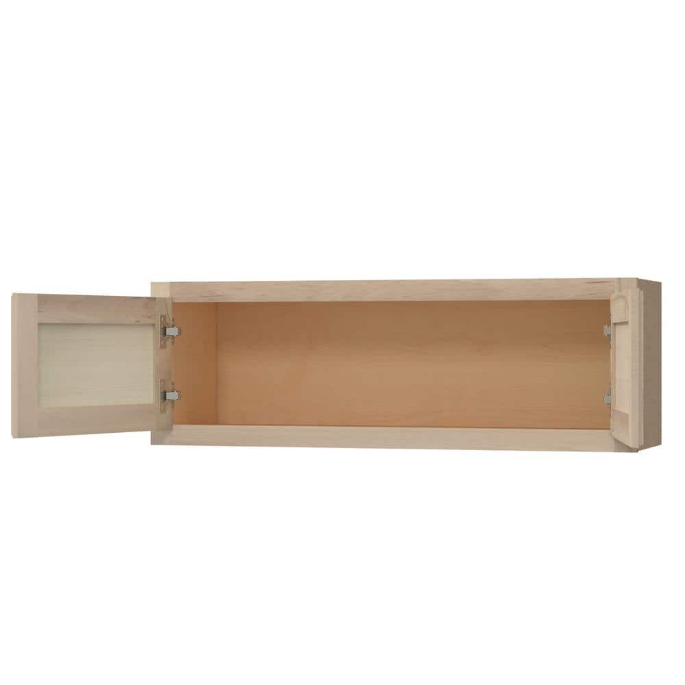 36 in. W x 12 in. D x 12 in. H Assembled Wall Kitchen Cabinet in Unfinished with Recessed Panel
