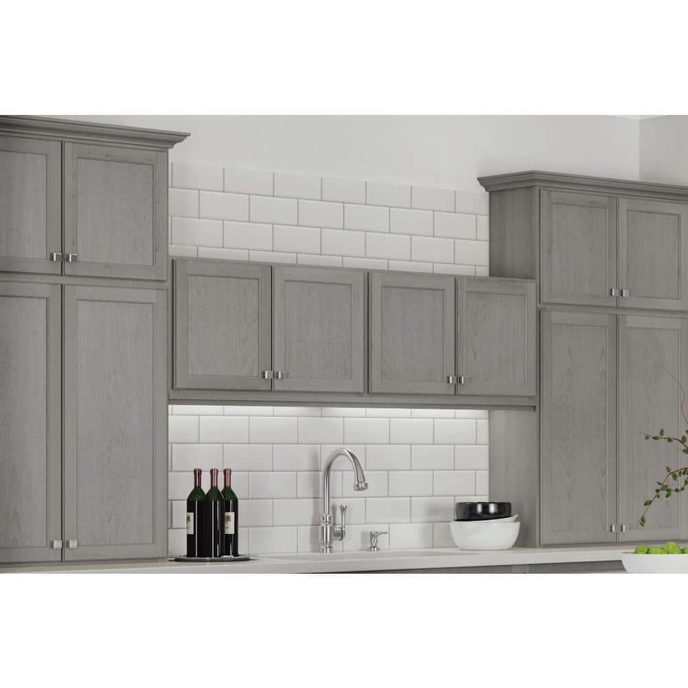 36 in. W x 12 in. D x 12 in. H Assembled Wall Kitchen Cabinet in Unfinished with Recessed Panel