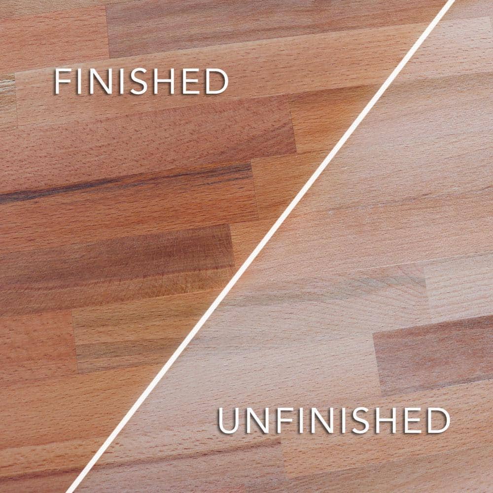 HARDWOOD REFLECTIONS 4 ft. L x 25 in. D Unfinished Beech Solid Wood Butcher Block Countertop With Eased Edge
