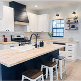 HARDWOOD REFLECTIONS 10 ft. L x 25 in. D Unfinished Birch Solid Wood Butcher Block Countertop With Eased Edge