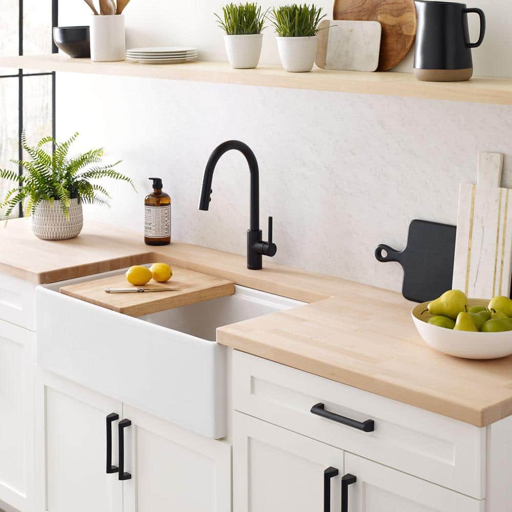 HARDWOOD REFLECTIONS 10 ft. L x 25 in. D Unfinished Birch Solid Wood Butcher Block Countertop With Eased Edge