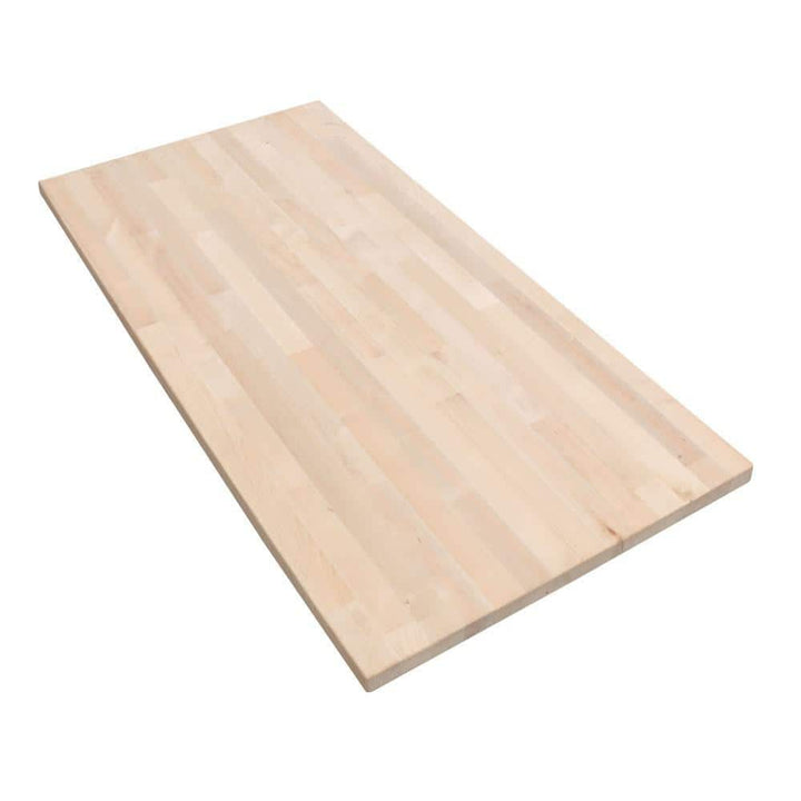 HARDWOOD REFLECTIONS 4 ft. L x 30 in. D Unfinished Birch Solid Wood Butcher Block Desktop Countertop With Eased Edge