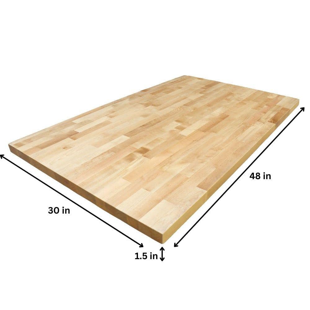 HARDWOOD REFLECTIONS 4 ft. L x 30 in. D Unfinished Birch Solid Wood Butcher Block Desktop Countertop With Eased Edge