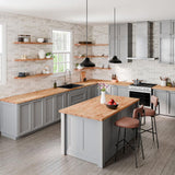 HARDWOOD REFLECTIONS Unfinished Birch Butcher Block Countertop - 8 ft x 25 in