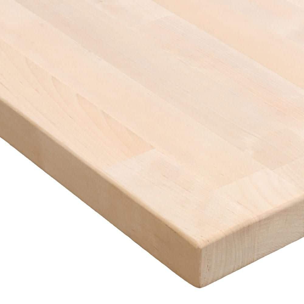 HARDWOOD REFLECTIONS Unfinished Birch Butcher Block Countertop - 8 ft x 25 in