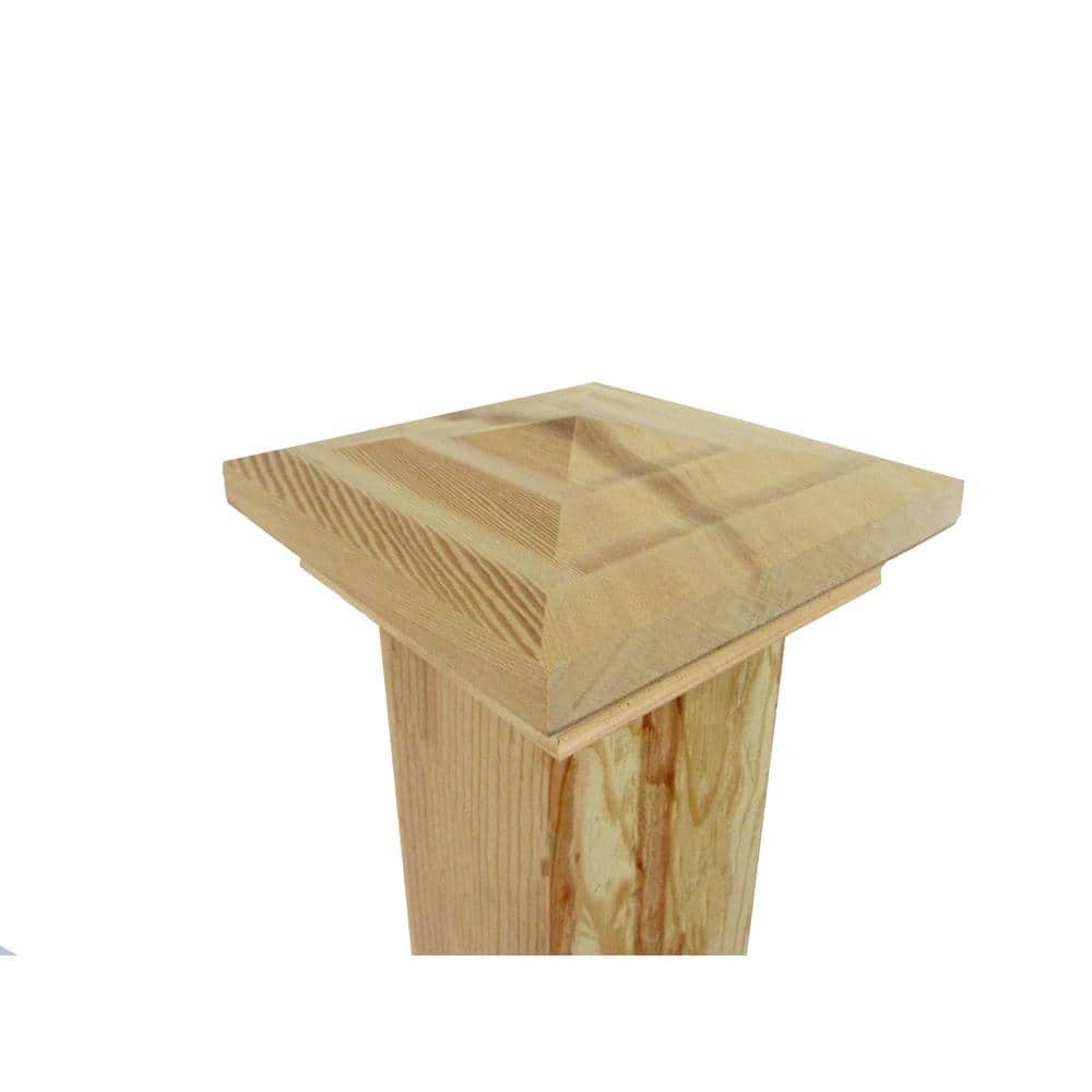 4 in. x 4 in. Step-In Pyramid Cedar Post Cap