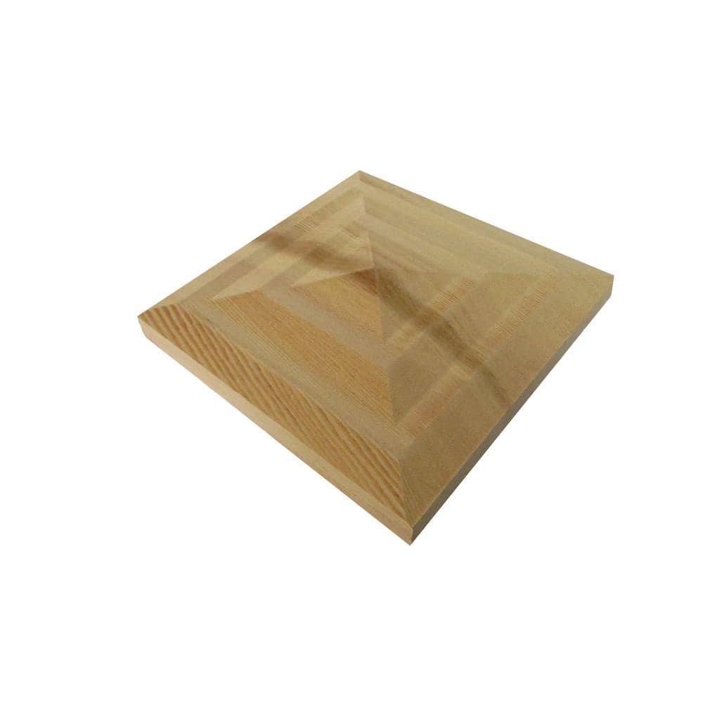 4 in. x 4 in. Step-In Pyramid Cedar Post Cap