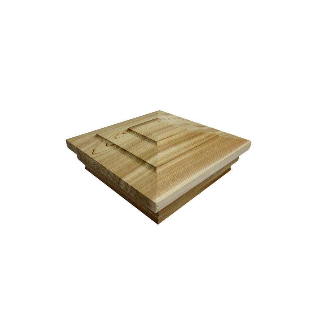 4 in. x 4 in. Step-Out Flat Top Cedar Post Cap