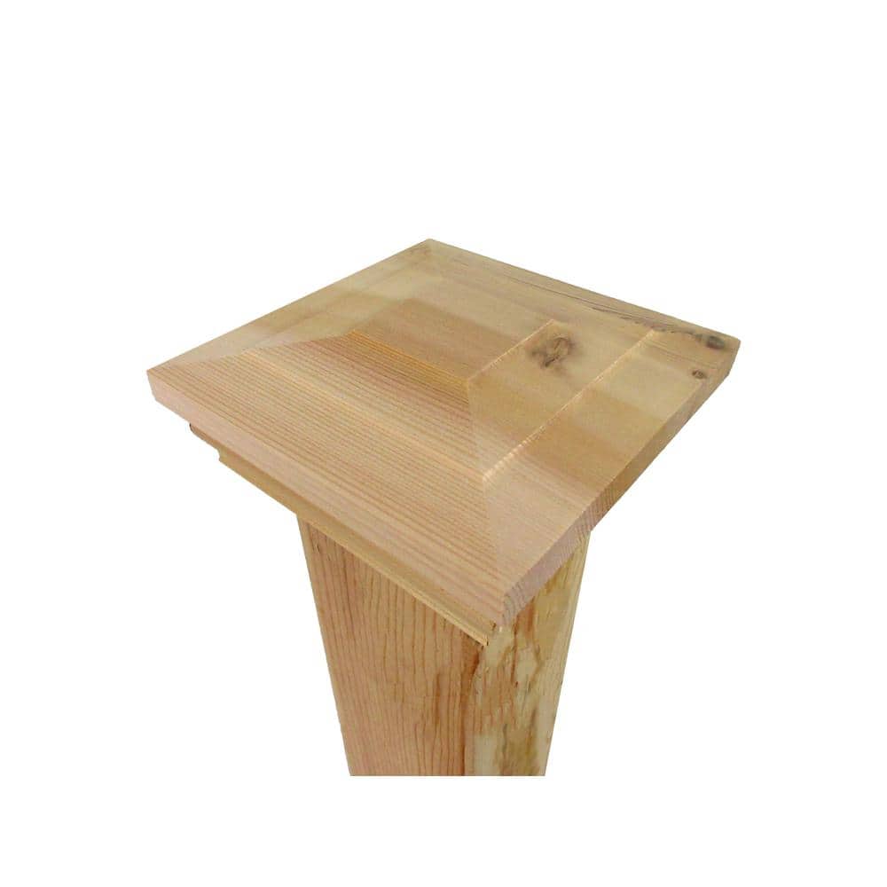 4 in. x 4 in. Step-Out Flat Top Cedar Post Cap