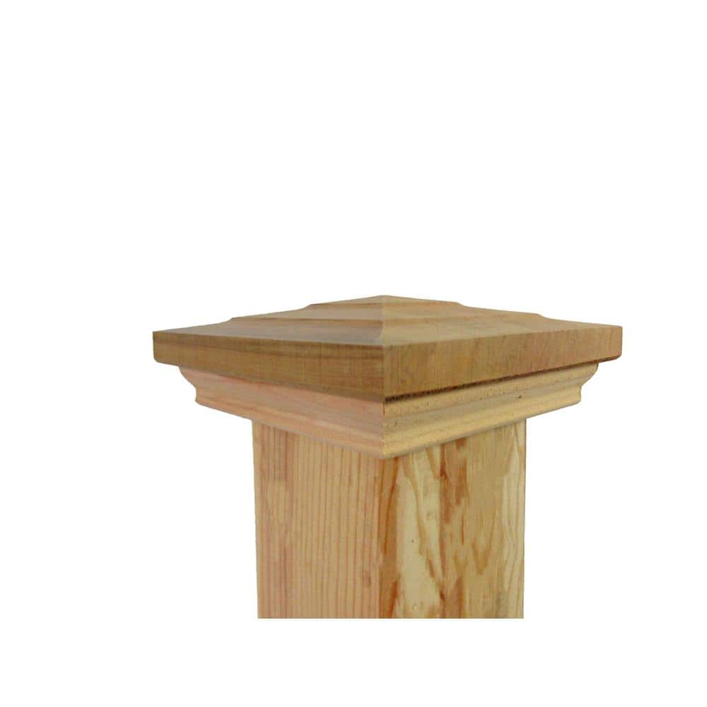 4 in. x 4 in. Step-Out Pyramid Cedar Post Cap