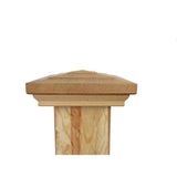 4 in. x 4 in. Step-Out Pyramid Cedar Post Cap