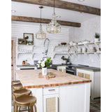 HARDWOOD REFLECTIONS 8 ft. L x 25 in. D Unfinished Hevea Chevron Solid Wood Butcher Block Countertop With Square Edge