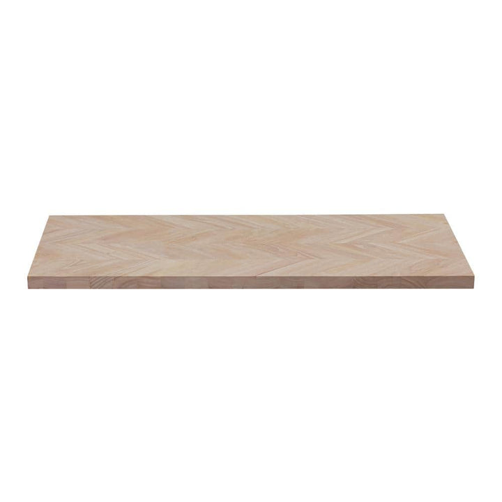 HARDWOOD REFLECTIONS 8 ft. L x 25 in. D Unfinished Hevea Chevron Solid Wood Butcher Block Countertop With Square Edge