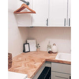 HARDWOOD REFLECTIONS 8 ft. L x 25 in. D Unfinished Hevea Chevron Solid Wood Butcher Block Countertop With Square Edge