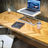 HARDWOOD REFLECTIONS 8 ft. L x 25 in. D Unfinished Hevea Chevron Solid Wood Butcher Block Countertop With Square Edge