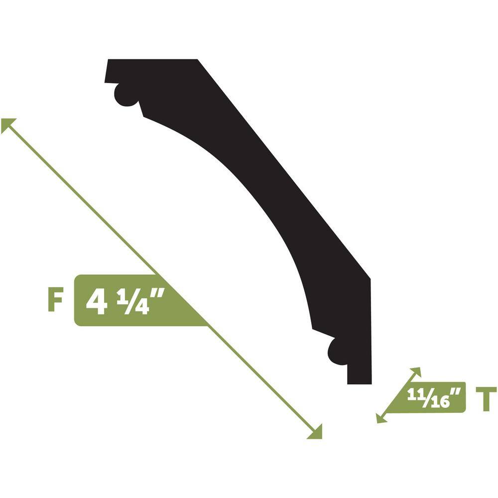 Ekena Millwork 11/16 in. x 144 in. x 4-1/4 in. Resin Crown Flexible Moulding