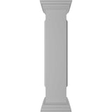 Ekena Millwork Straight 40 in. x 8 in. White Box Newel Post with Panel, Flat Capital and Base Trim (Installation Kit Included)