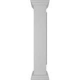 Ekena Millwork Corner 48 in. x 8 in. White Box Newel Post with Panel, Flat Capital and Base Trim (Installation Kit Included)