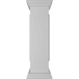 Ekena Millwork End 40 in. x 10 in. White Box Newel Post with Panel, Flat Capital and Base Trim (Installation Kit Included)