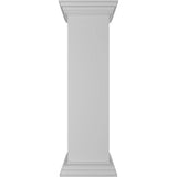 Ekena Millwork Plain 40 in. x 10 in. White Box Newel Post with Flat Capital and Base Trim (Installation Kit Included)