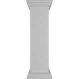 Ekena Millwork Plain 40 in. x 10 in. White Box Newel Post with Flat Capital and Base Trim (Installation Kit Included)