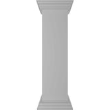Ekena Millwork Plain 40 in. x 10 in. White Box Newel Post with Flat Capital and Base Trim (Installation Kit Included)