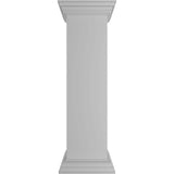 Ekena Millwork Plain 40 in. x 10 in. White Box Newel Post with Flat Capital and Base Trim (Installation Kit Included)