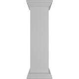 Ekena Millwork Plain 40 in. x 10 in. White Box Newel Post with Peaked Capital and Base Trim (Installation Kit Included)
