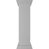 Ekena Millwork Plain 40 in. x 10 in. White Box Newel Post with Peaked Capital and Base Trim (Installation Kit Included)