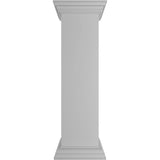 Ekena Millwork Plain 40 in. x 10 in. White Box Newel Post with Peaked Capital and Base Trim (Installation Kit Included)