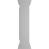 Ekena Millwork Corner 48 in. x 10 in. White Box Newel Post with Panel, Flat Capital and Base Trim (Installation Kit Included)