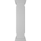 Ekena Millwork End 48 in. x 10 in. White Box Newel Post with Panel, Peaked Capital and Base Trim (Installation Kit Included)