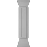 Ekena Millwork End 48 in. x 10 in. White Box Newel Post with Panel, Peaked Capital and Base Trim (Installation Kit Included)
