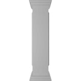 Ekena Millwork Straight 48 in. x 10 in. White Box Newel Post with Panel, Flat Capital and Base Trim (Installation Kit Included)