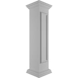 Ekena Millwork Straight 48 in. x 10 in. White Box Newel Post with Panel, Flat Capital and Base Trim (Installation Kit Included)