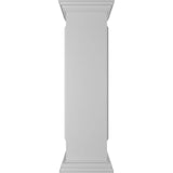 Ekena Millwork End 48 in. x 12 in. White Box Newel Post with Panel, Flat Capital and Base Trim (Installation Kit Included)