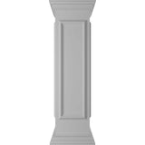 Ekena Millwork End 48 in. x 12 in. White Box Newel Post with Panel, Flat Capital and Base Trim (Installation Kit Included)