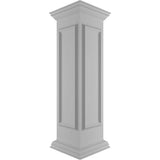 Ekena Millwork End 48 in. x 12 in. White Box Newel Post with Panel, Flat Capital and Base Trim (Installation Kit Included)