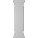 Ekena Millwork End 48 in. x 12 in. White Box Newel Post with Panel, Peaked Capital and Base Trim (Installation Kit Included)