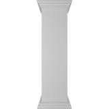Ekena Millwork Plain 48 in. x 12 in. White Box Newel Post, Flat Capital and Base Trim (Installation Kit Included)
