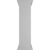 Ekena Millwork Plain 48 in. x 12 in. White Box Newel Post, Flat Capital and Base Trim (Installation Kit Included)