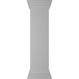 Ekena Millwork Plain 48 in. x 12 in. White Box Newel Post, Flat Capital and Base Trim (Installation Kit Included)
