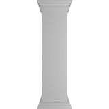 Ekena Millwork Plain 48 in. x 12 in. White Box Newel Post, Flat Capital and Base Trim (Installation Kit Included)