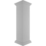 Ekena Millwork Plain 48 in. x 12 in. White Box Newel Post, Flat Capital and Base Trim (Installation Kit Included)
