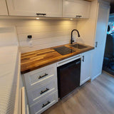 HARDWOOD REFLECTIONS 4 ft. L x 25 in. D Unfinished Walnut Solid Wood Butcher Block Countertop With Square Edge