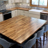 HARDWOOD REFLECTIONS 4 ft. L x 25 in. D Unfinished Walnut Solid Wood Butcher Block Countertop With Square Edge
