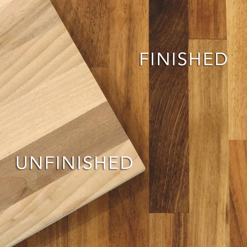 HARDWOOD REFLECTIONS 10 ft. L x 25 in. D Unfinished Walnut Solid Wood Butcher Block Countertop With Square Edge